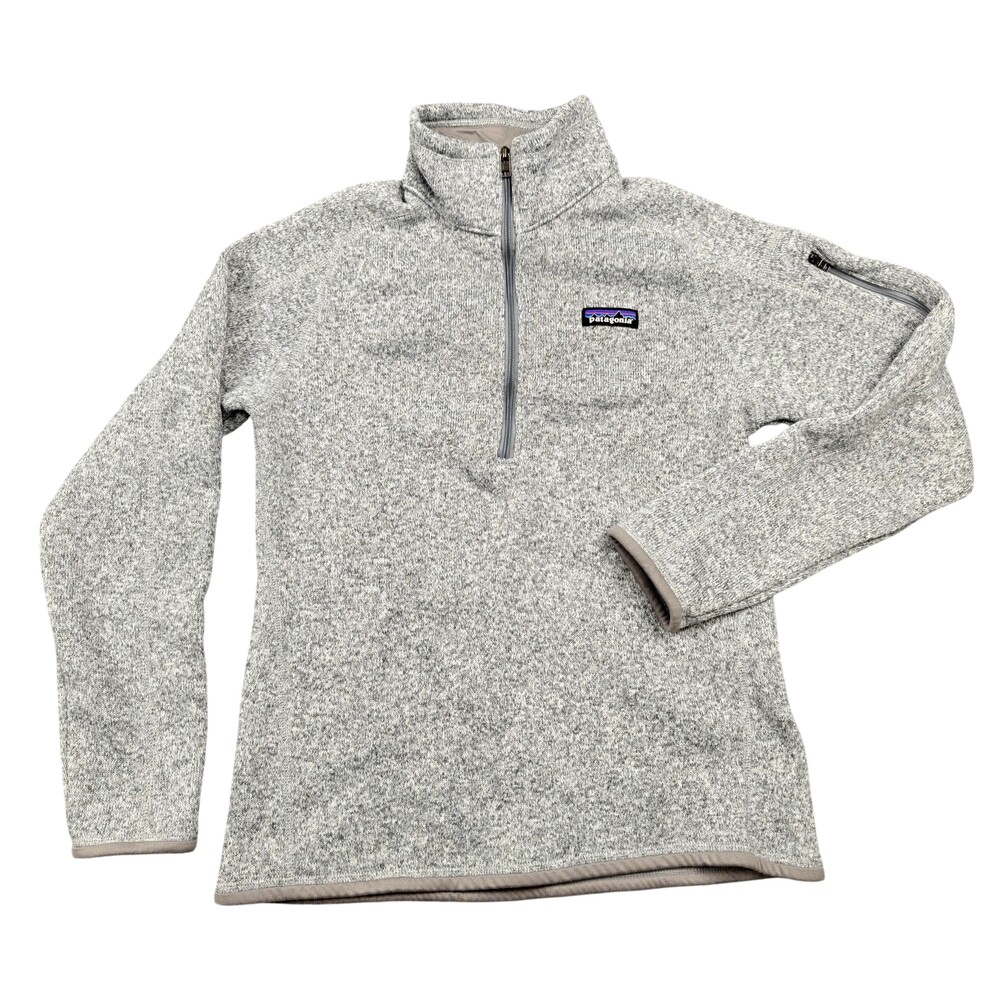 Patagonia Sweater Mens Medium Gray Fleece 1/4 Zip High Neck Pullover Pockets